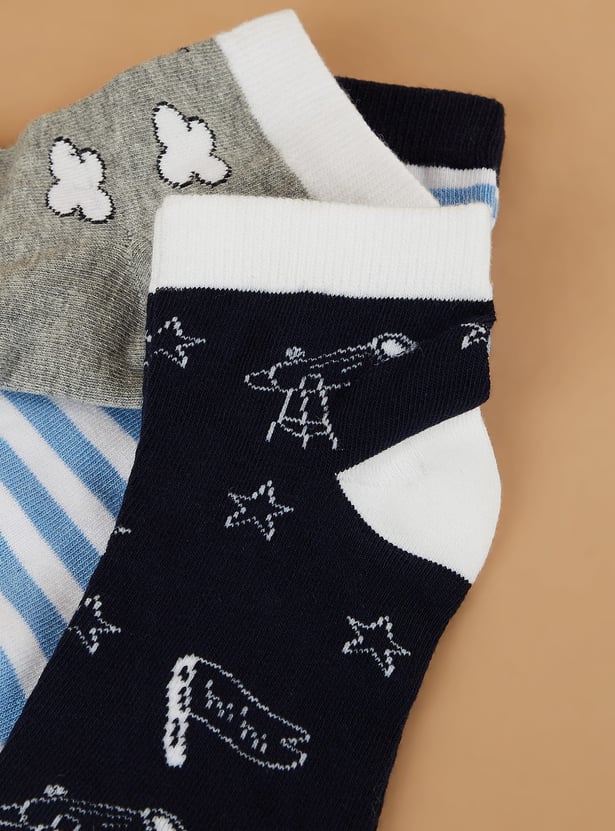 FAME FOREVER Patterned Knit Socks - Pack of 3