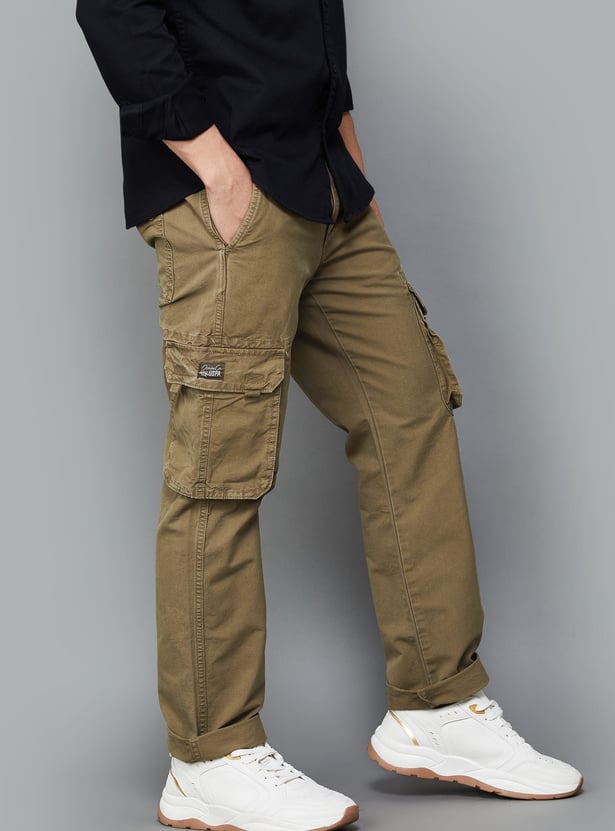 US POLO ASSN Solid Straight Fit Cargos