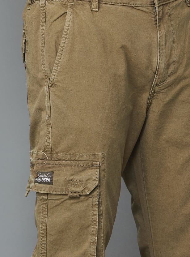 US POLO ASSN Solid Straight Fit Cargos