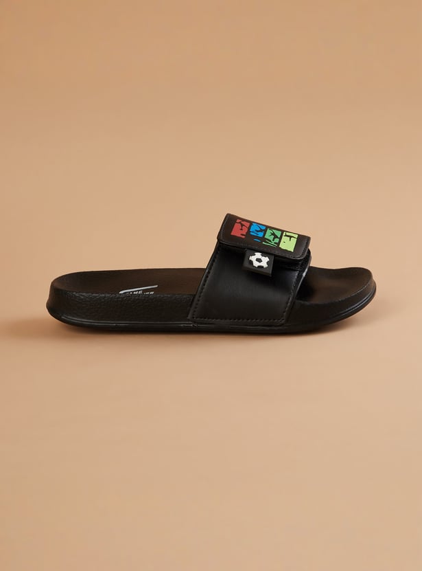 FAME FOREVER Boys Printed Sliders with Velcro