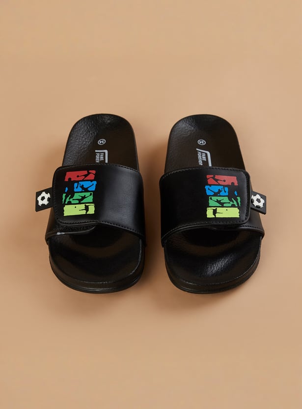 FAME FOREVER Boys Printed Sliders with Velcro