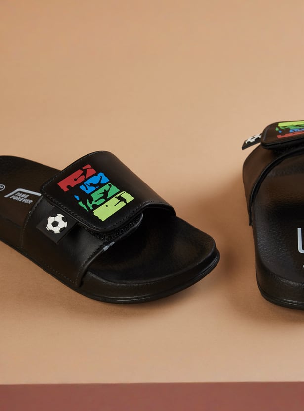 FAME FOREVER Boys Printed Sliders with Velcro