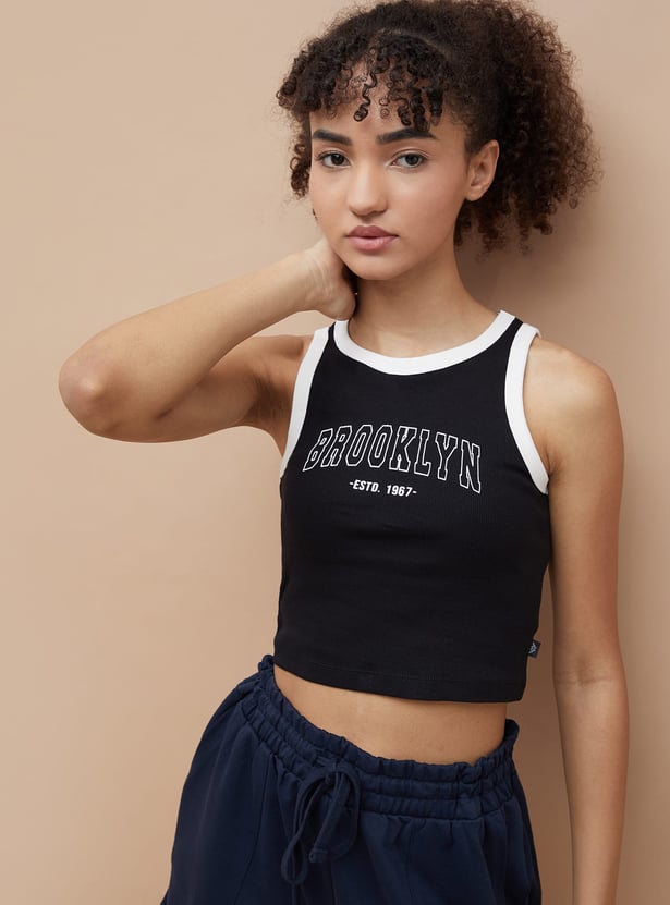 KAPPA Typographic Print Crop T-shirt