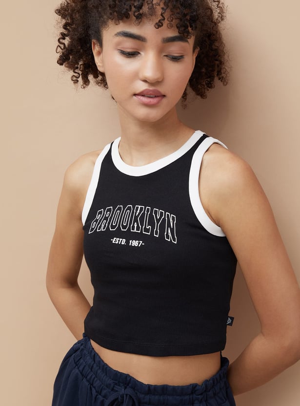 KAPPA Typographic Print Crop T-shirt