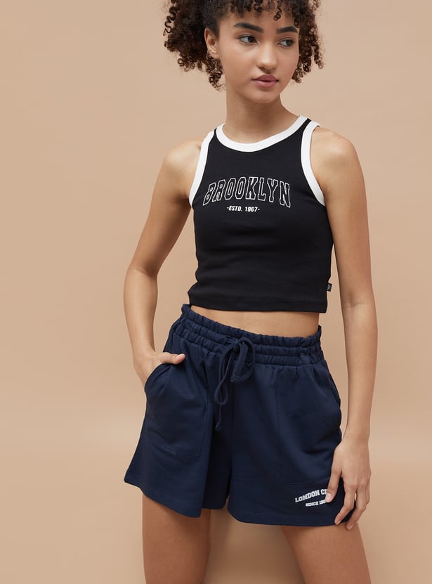 KAPPA Typographic Print Crop T-shirt