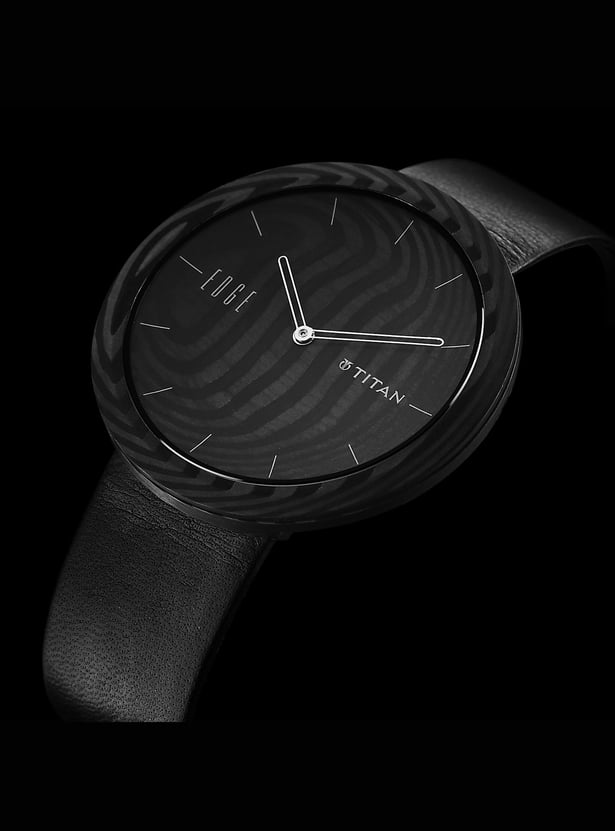 TITAN Edge Analog Leather Strap Watch - NT1881NL01