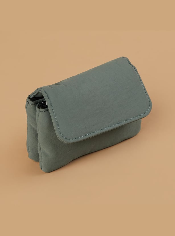 FAME FOREVER Textured Mini Flap Wallet