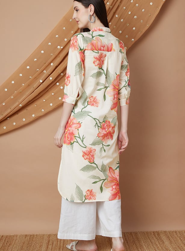 MELANGE Floral Print Straight Kurta