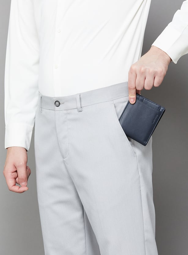 ALLEN SOLLY Solid Bi-Fold Leather Wallet