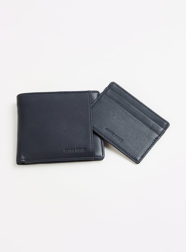 ALLEN SOLLY Solid Bi-Fold Leather Wallet