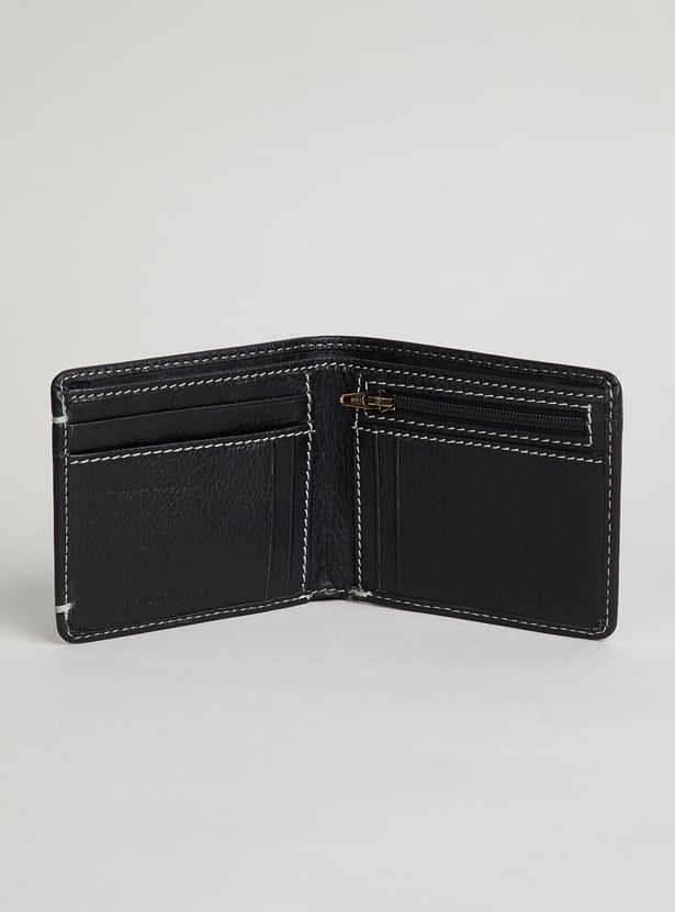 ALLEN SOLLY Solid Bi-Fold Leather Wallet