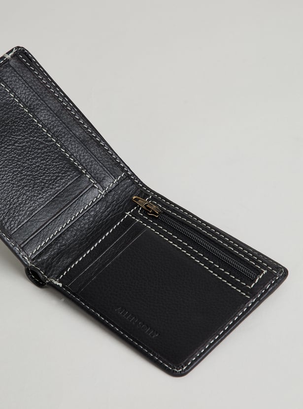 ALLEN SOLLY Solid Bi-Fold Leather Wallet