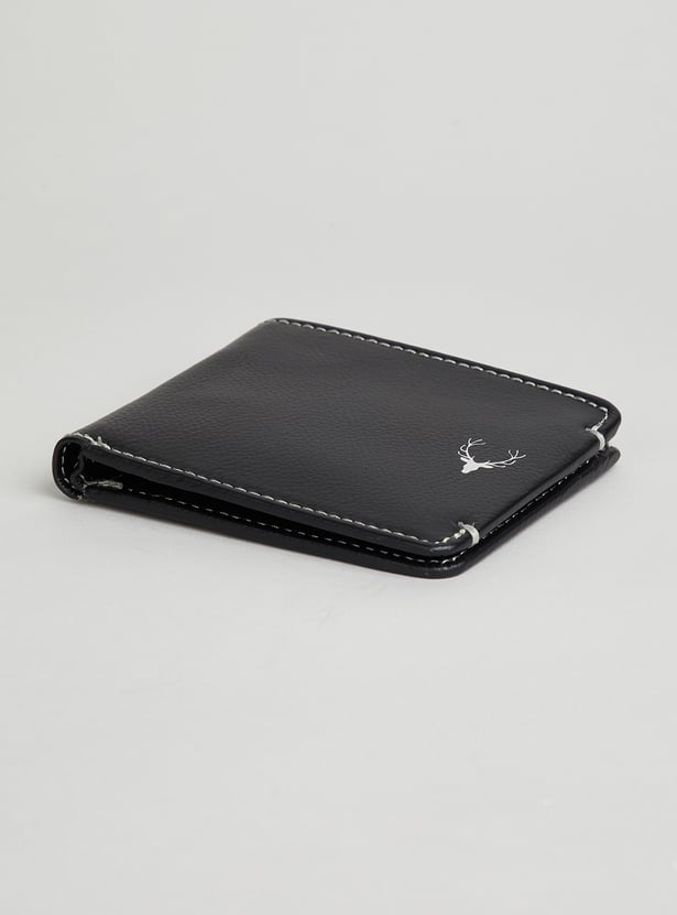 ALLEN SOLLY Solid Bi-Fold Leather Wallet