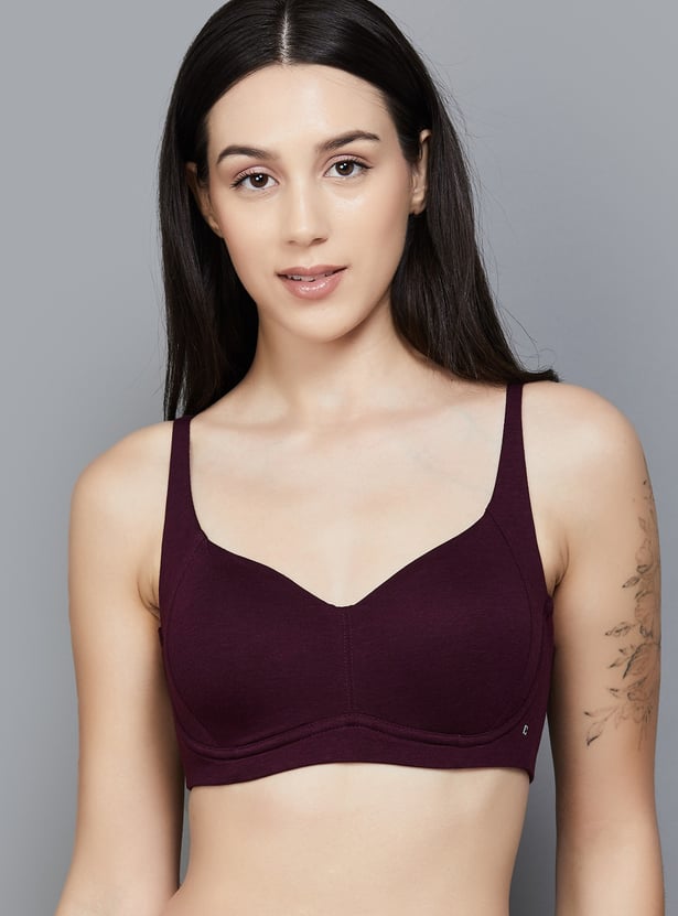 ENAMOR Solid Padded Non Wired T-shirt Bra