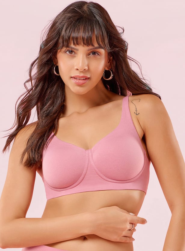 ENAMOR Solid Padded Non-Wired High Coverage T-shirt Bra