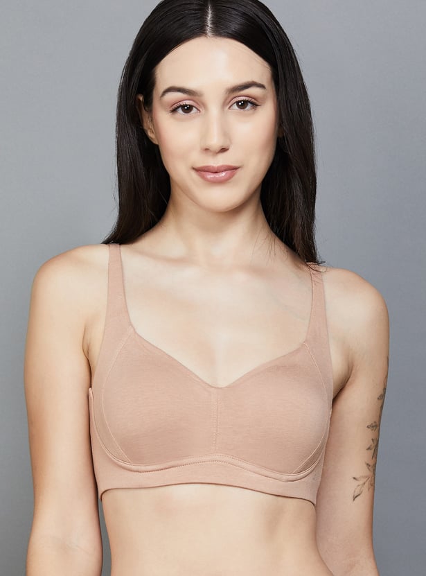 ENAMOR Solid Padded Non-Wired Push-Up Bra