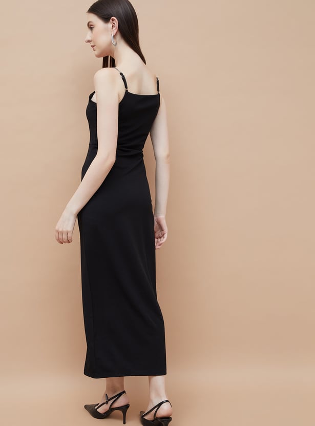 CODE Embellished Strap Asymmetric Dress