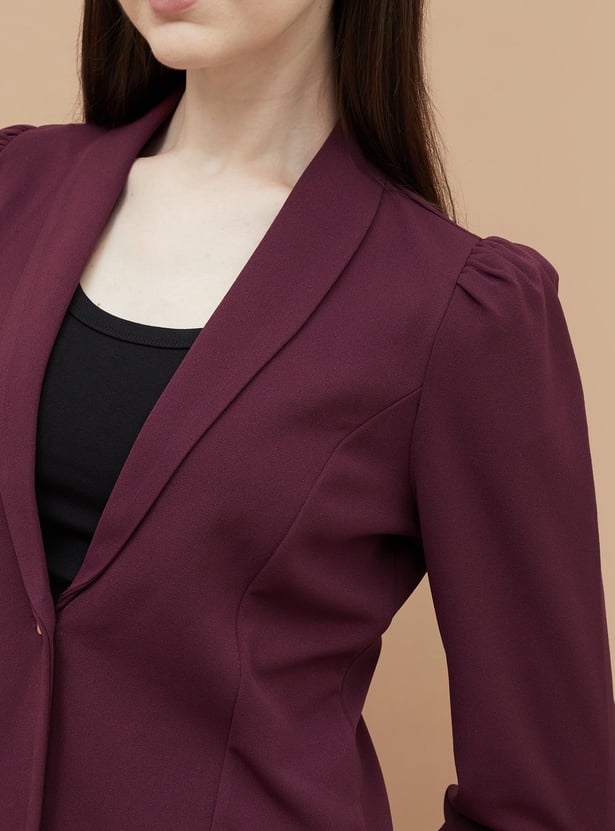 CODE Panelled Shawl Collar Single Breasted Blazer