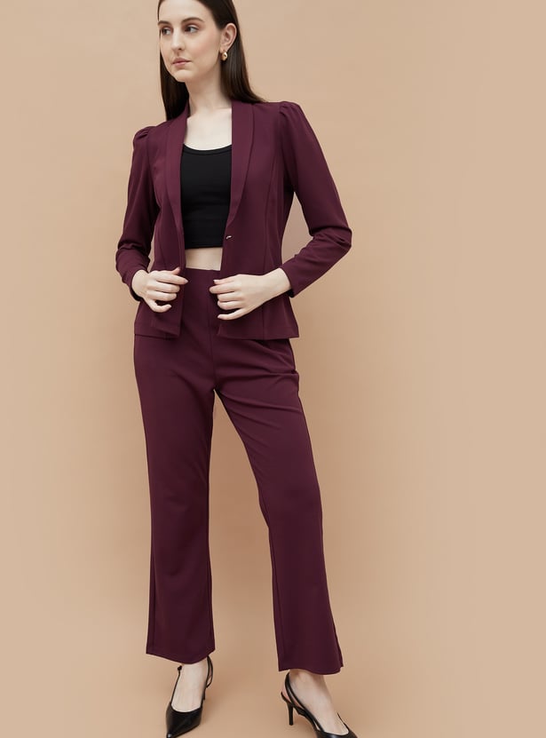 CODE Panelled Shawl Collar Single Breasted Blazer