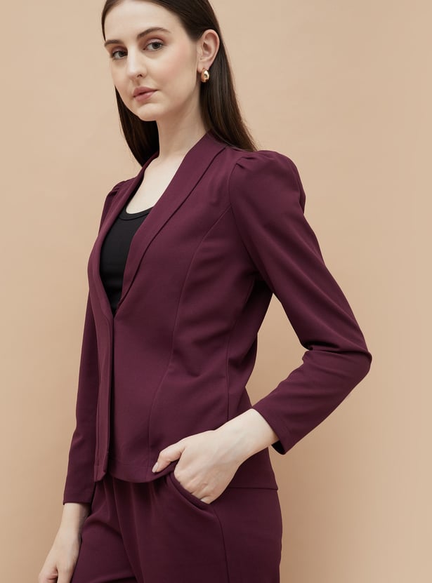 CODE Panelled Shawl Collar Single Breasted Blazer