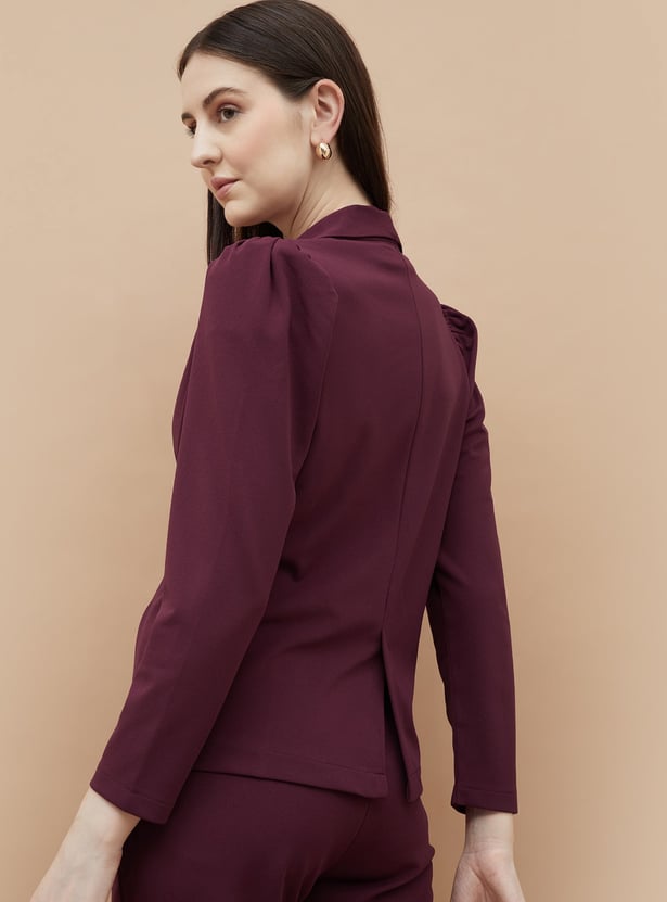 CODE Panelled Shawl Collar Single Breasted Blazer
