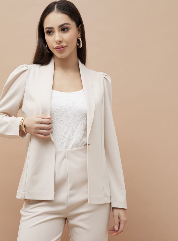CODE Panelled Shawl Collar Single Breasted Blazer