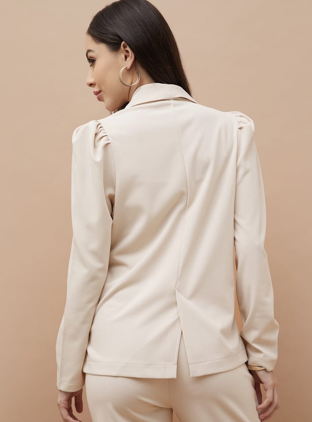 CODE Panelled Shawl Collar Single Breasted Blazer