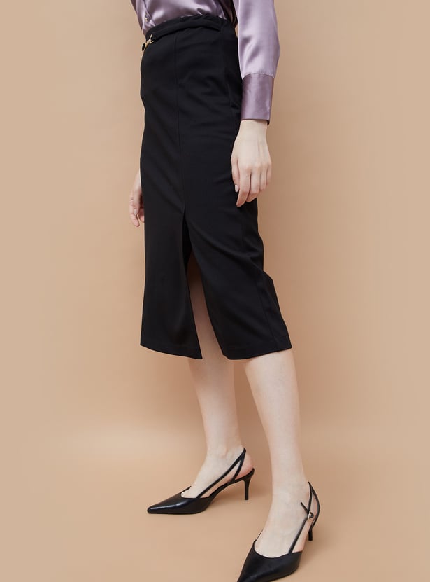CODE CLASSIC Solid Slitted Skirt