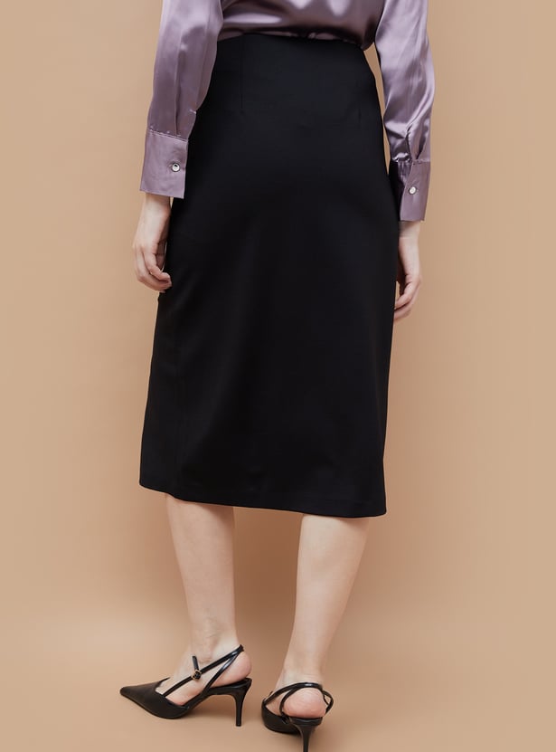 CODE CLASSIC Solid Slitted Skirt