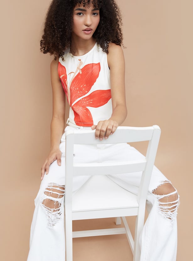Buy GINGER Floral Print Crop Top from Ginger at just INR 999.0