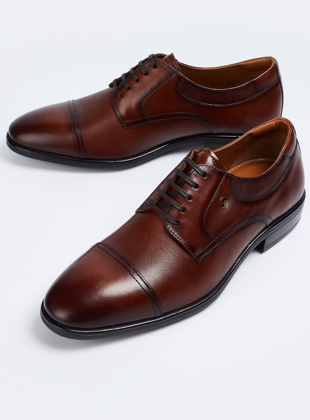 LOUIS PHILIPPE Textured Derby Shoes