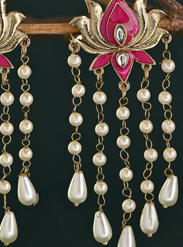 FIDA Floral Pearl Drop Earrings