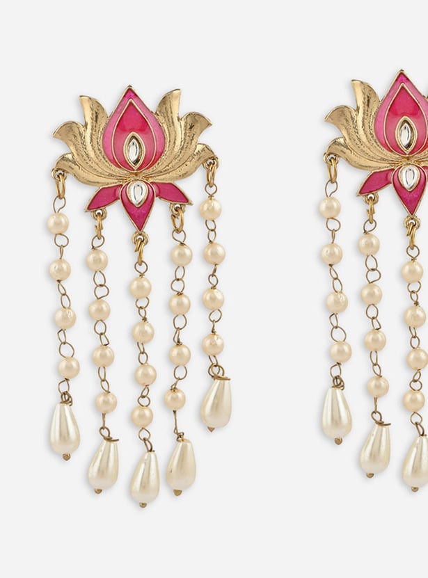 FIDA Floral Pearl Drop Earrings