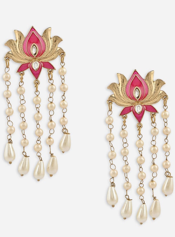 FIDA Floral Pearl Drop Earrings