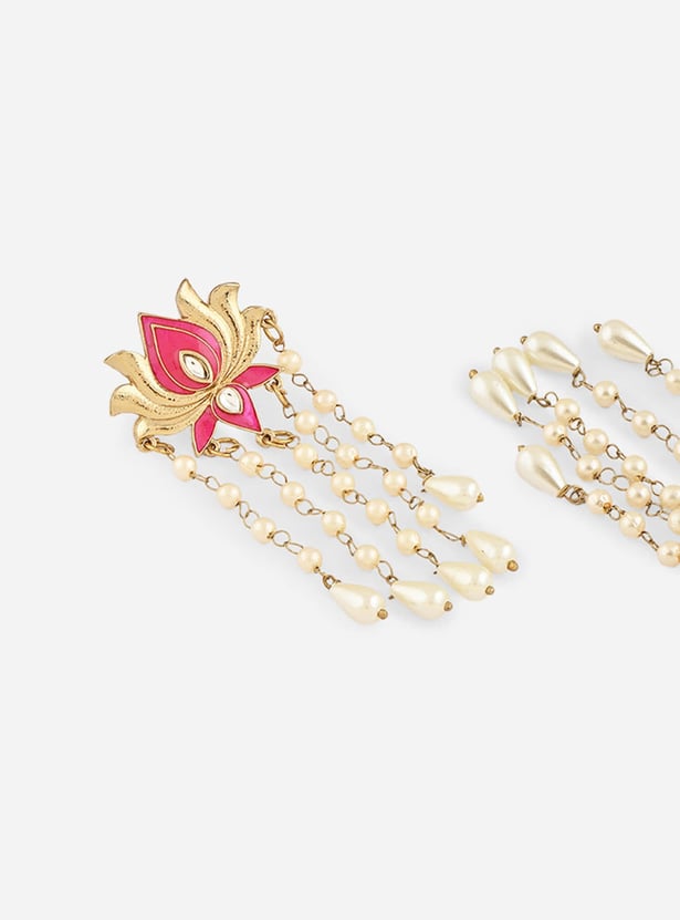 FIDA Floral Pearl Drop Earrings