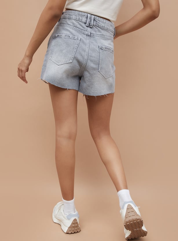 GINGER Distressed Denim Shorts