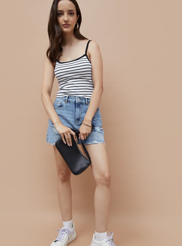 GINGER Striped Crop Top