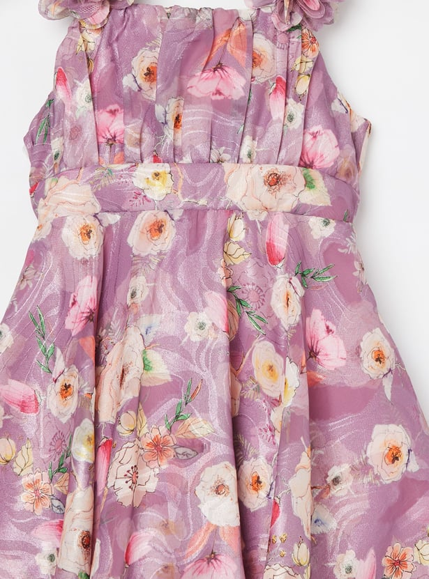 PEPPERMINT Girls Floral Print Fit & Flare Dress