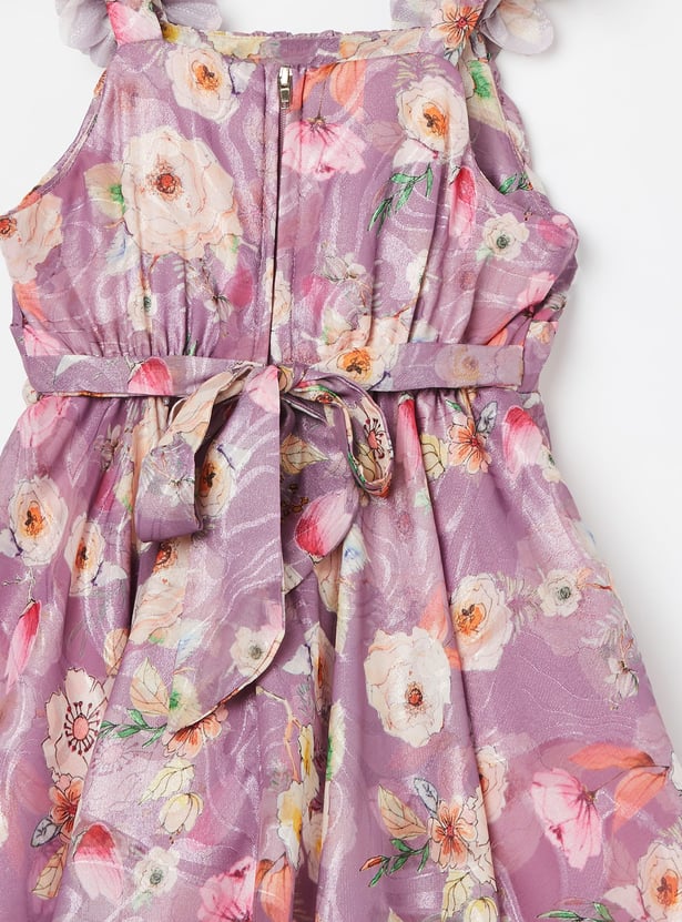 PEPPERMINT Girls Floral Print Fit & Flare Dress
