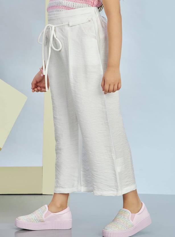 PEPPERMINT Girls Textured Trousers