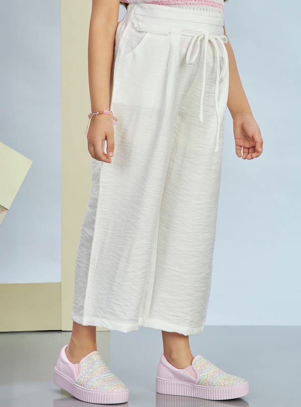 PEPPERMINT Girls Textured Trousers