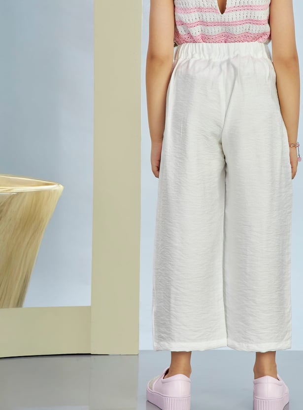 PEPPERMINT Girls Textured Trousers
