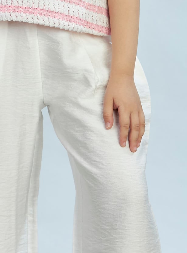 PEPPERMINT Girls Textured Trousers