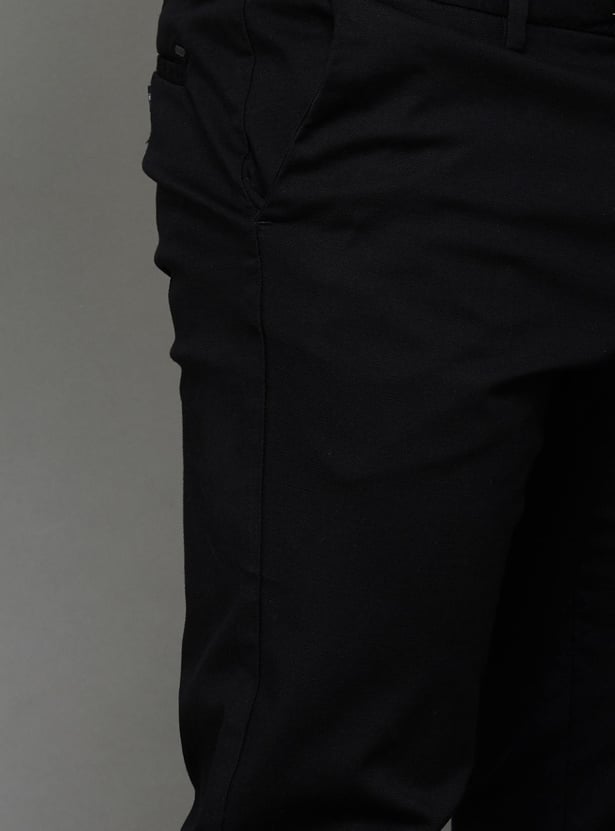 INDIAN TERRAIN Solid Brooklyn Trousers (Slim Straight)