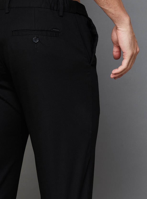 INDIAN TERRAIN Solid Brooklyn Trousers (Slim Straight)