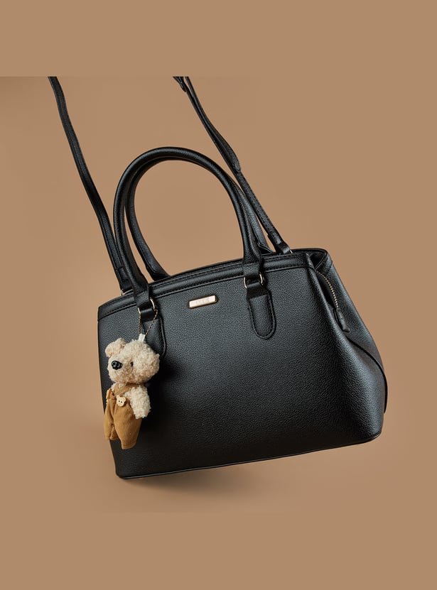 Buy CODE Textured Handheld Bag with Teddy Charm from CODE at just INR ...
