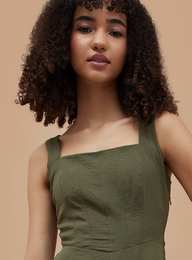 GINGER Textured Wide Leg Jumpsuit
