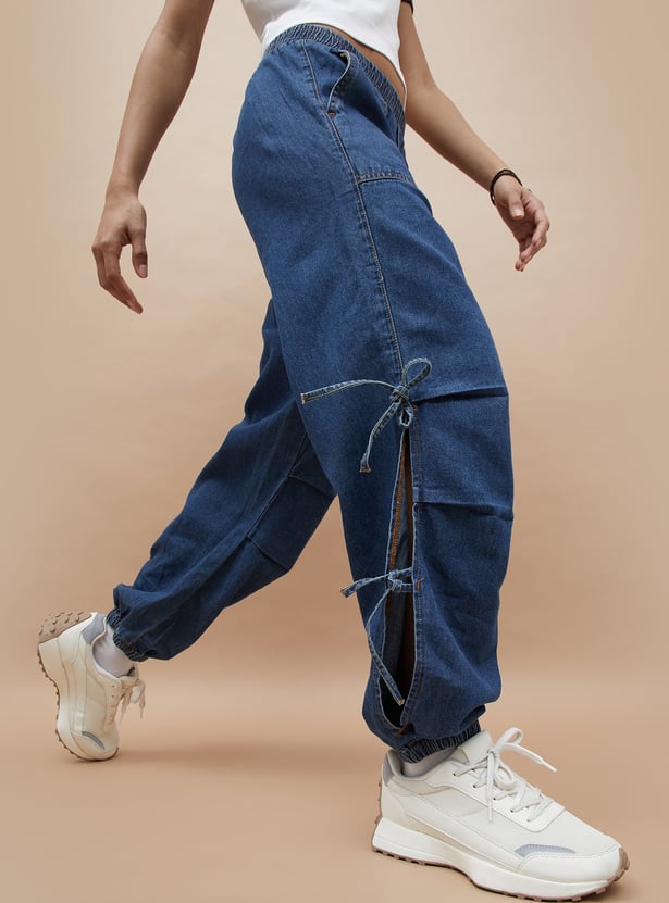 GINGER Solid Denim Joggers