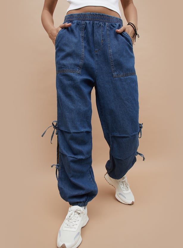 GINGER Solid Denim Joggers