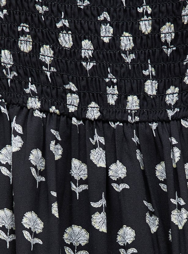 COLOUR ME Floral Motif Print A-Line Dress